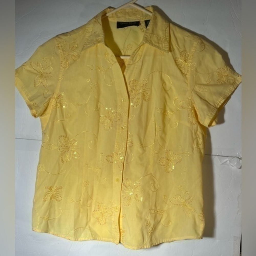LEMON GRASS STUDIO BEAUTIFUL FLORAL PRINT BLOUSE SIZE LARGE